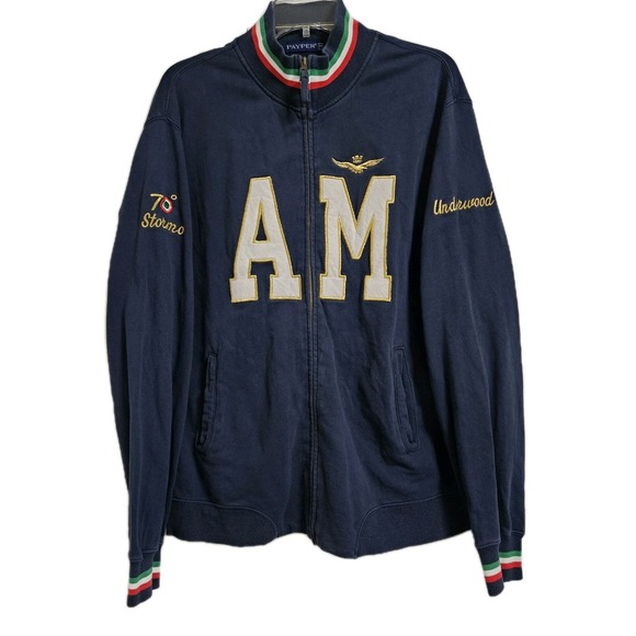 Vintage Aeronautica Militare Italian Full Zip Jacket Payper Med Embroidered VGUC
